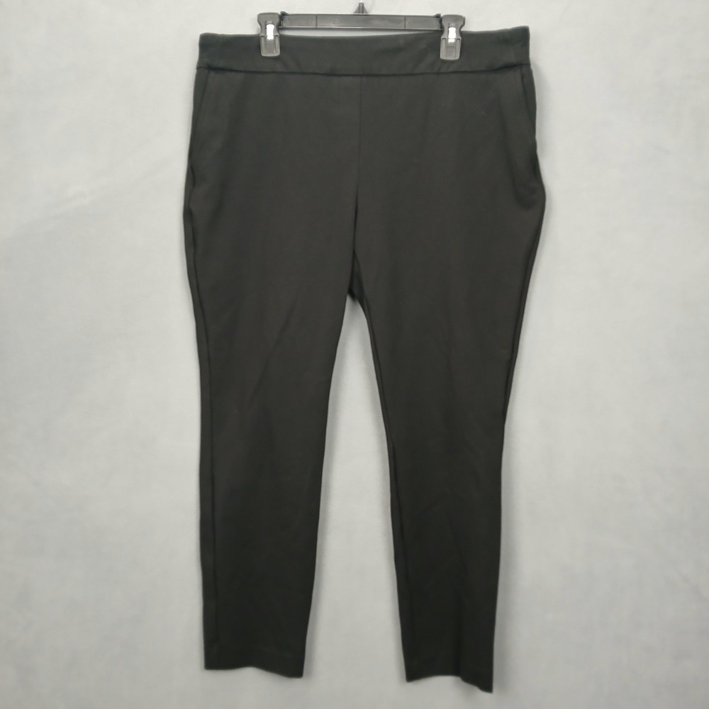 Dalia Ponte Pants Womens XL Black Stretch Comfort Formal Business Tapered Leg